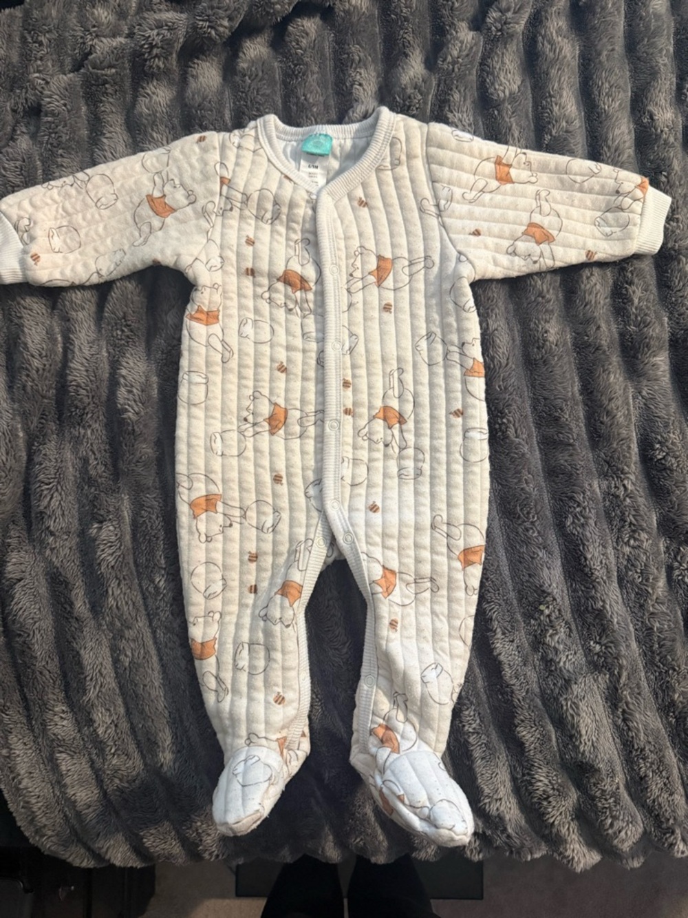 Disney Winnie the Pooh Quilted Sleeper 6–9 Months Footed Pajamas